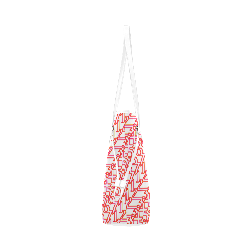 NUMBERS Collection 1234567 PinknRed/White Clover Canvas Tote Bag (Model 1661)
