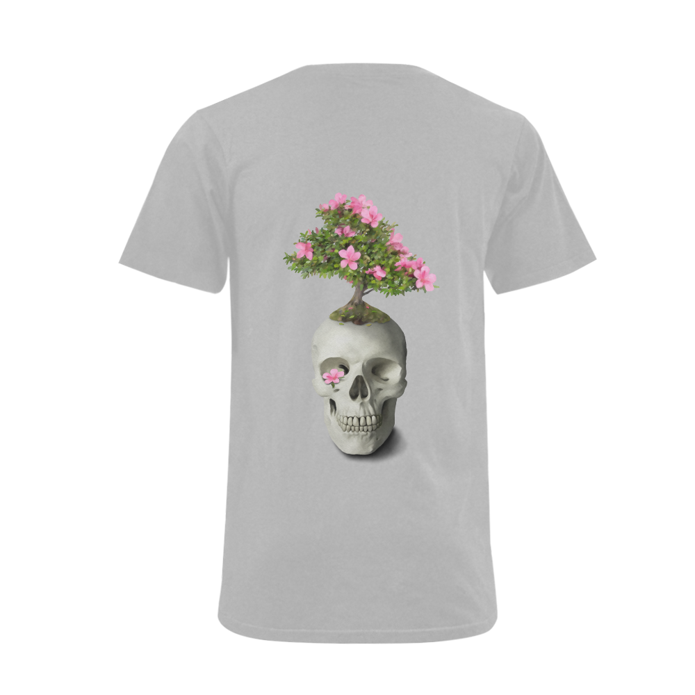 Bonsai Skull Men's V-Neck T-shirt  Big Size(USA Size) (Model T10)