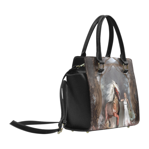 Fantasy horse with fairy Classic Shoulder Handbag (Model 1653)