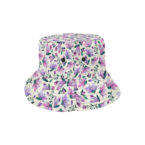 Lovely Watercolored Springflowers All Over Print Bucket Hat