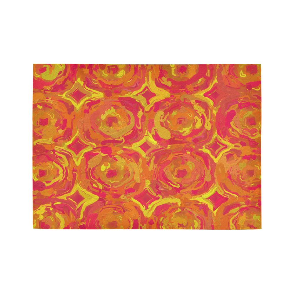 Red, Orange and Yellow Oils Area Rug7'x5'