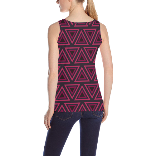Tribal Ethnic Triangles All Over Print Tank Top for Women (Model T43)