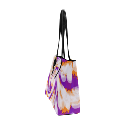 Purple Orange Tie Dye Swirl Abstract Euramerican Tote Bag/Large (Model 1656)