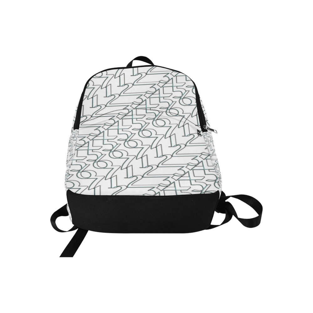 NUMBERS Collection 1234567 White/Outline Fabric Backpack for Adult (Model 1659)