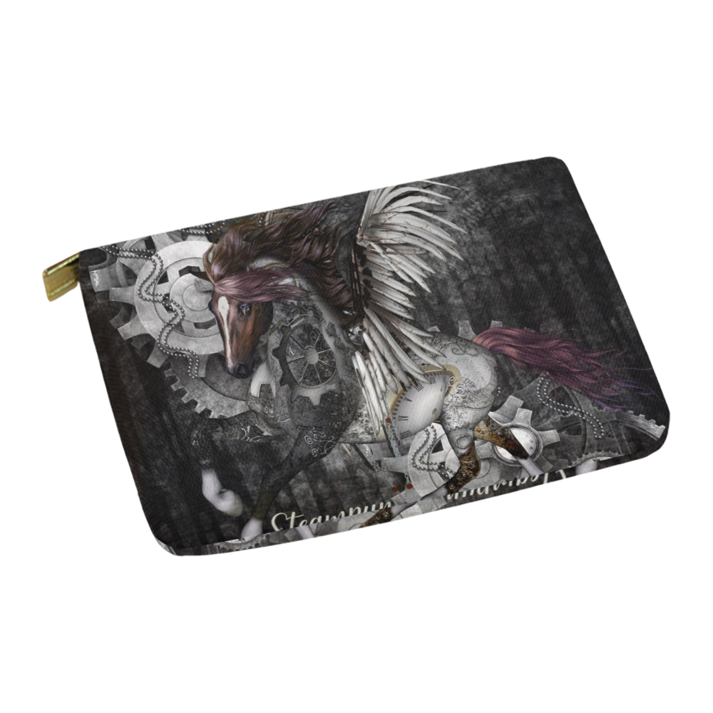 Aweswome steampunk horse with wings Carry-All Pouch 12.5''x8.5''