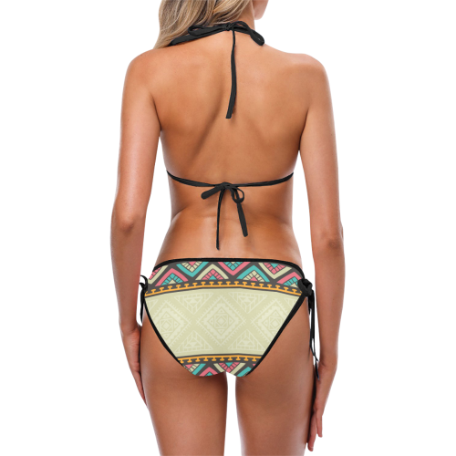 Beautiful Ethnic Tiki Design Custom Bikini Swimsuit (Model S01)