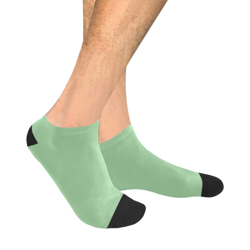 color dark sea green Men's Ankle Socks