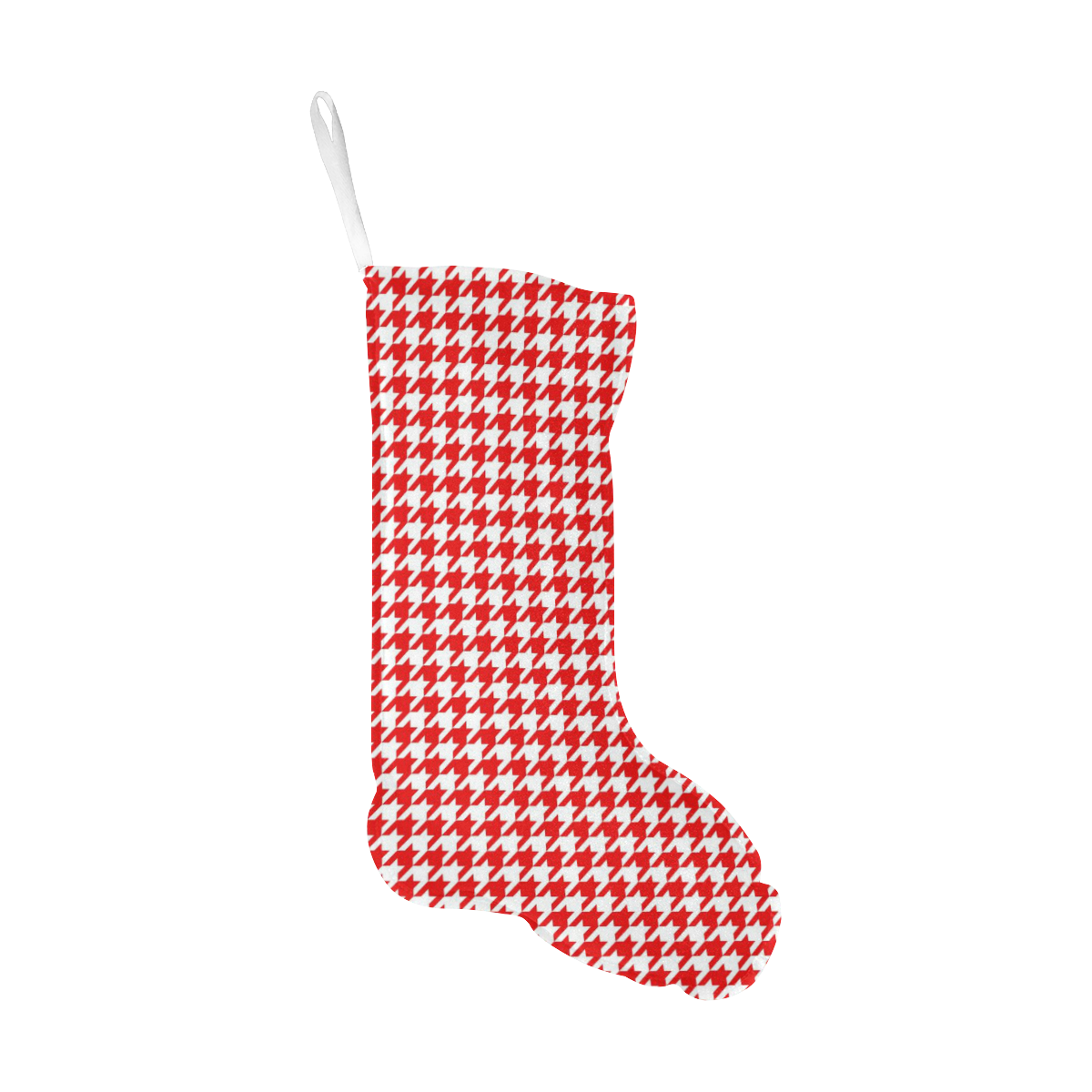 Friendly Houndstooth Pattern,red by FeelGood Christmas Stocking (Without Folded Top)