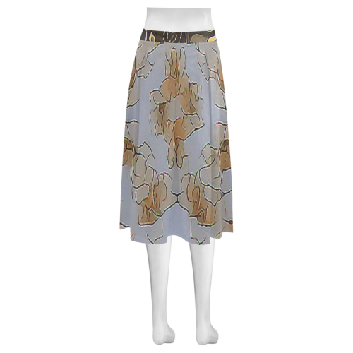 Delicate Mnemosyne Women's Crepe Skirt (Model D16)