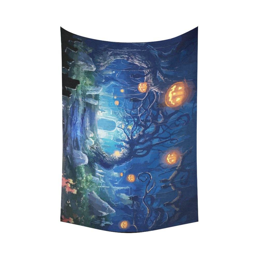 Afiche-Halloween Cotton Linen Wall Tapestry 90"x 60"