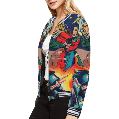 Battle in Space All Over Print Bomber Jacket for Women (Model H21)
