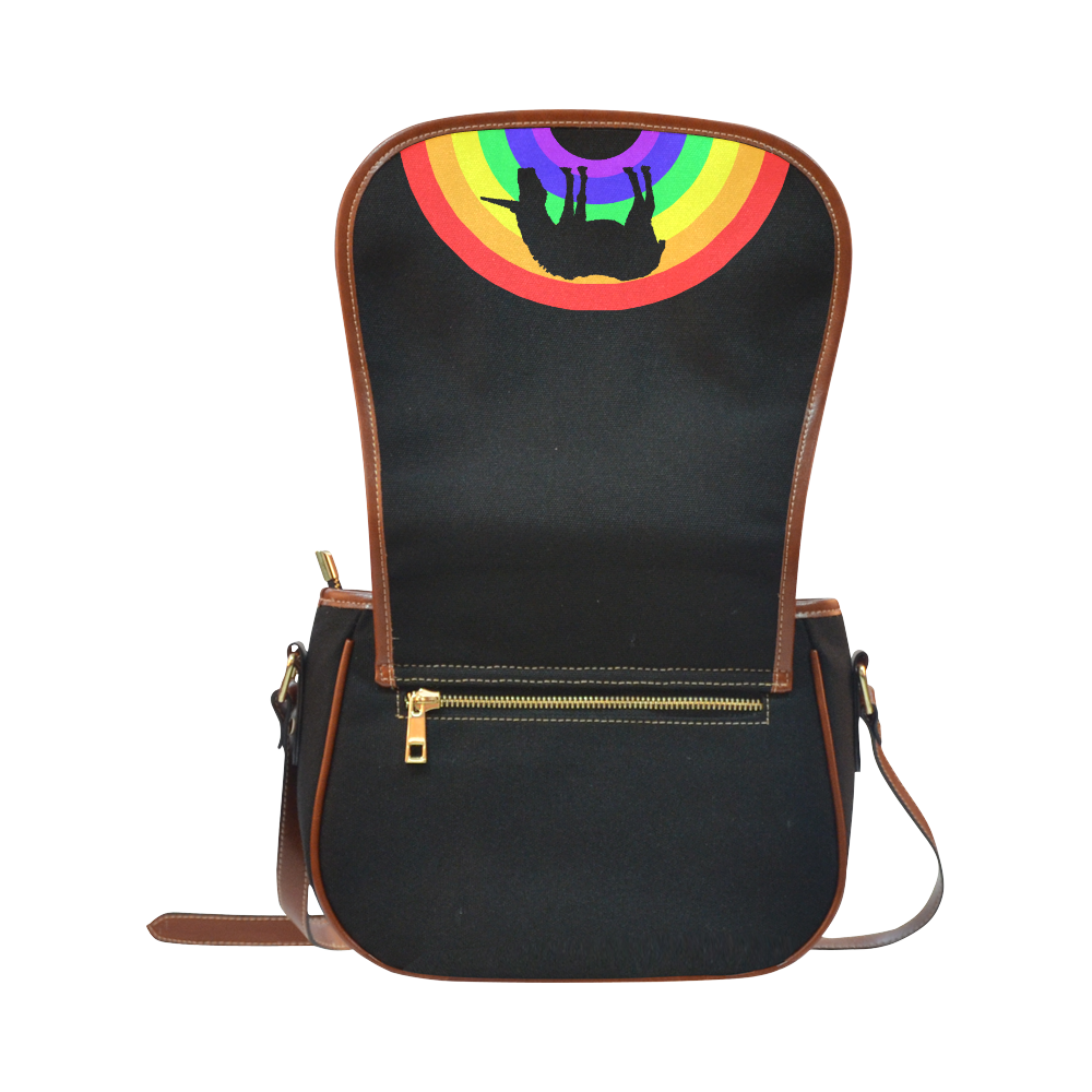 Rainbow Unicorn Saddle Bag/Small (Model 1649)(Flap Customization)