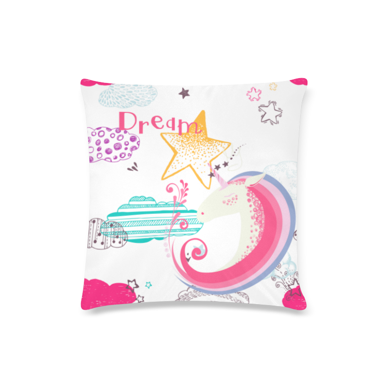 Unicorn Dream Custom Zippered Pillow Case 16"x16"(Twin Sides)