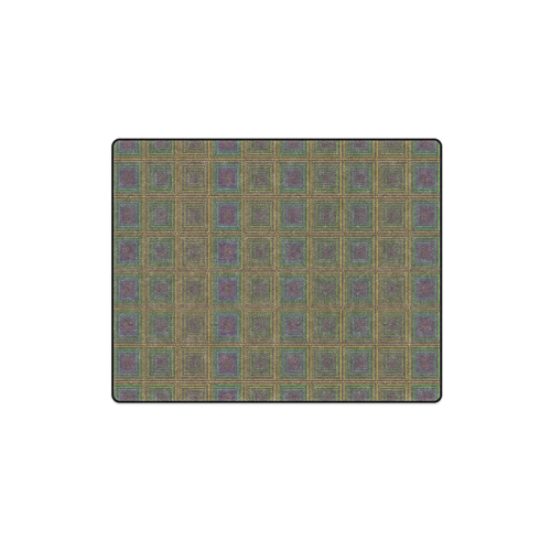 Pale purple golden multicolored multiple squares Blanket 40"x50"