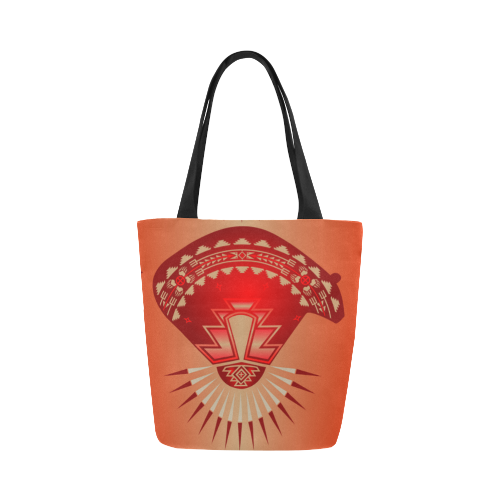 Three Bears Red Canvas Tote Bag (Model 1657)