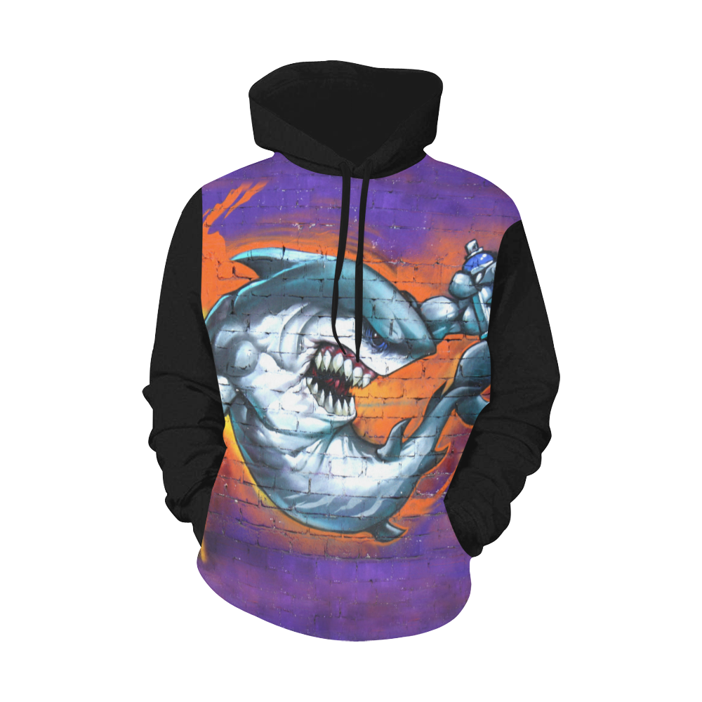 Graffiti Shark (Vest Style) All Over Print Hoodie for Men (USA Size) (Model H13)