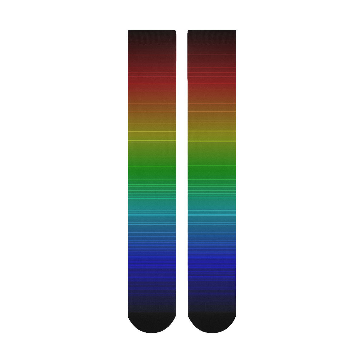 Dark Rainbow Stripes Over-The-Calf Socks