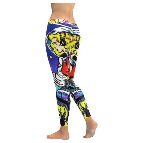 Battle in Space 2 Women's Low Rise Leggings (Invisible Stitch) (Model L05)