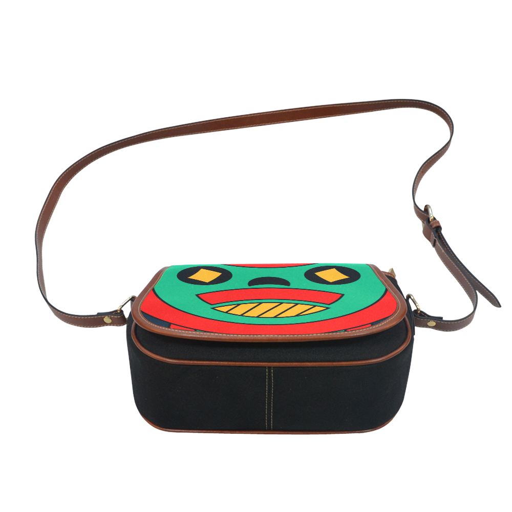 African Scary Tribal Saddle Bag/Small (Model 1649)(Flap Customization)