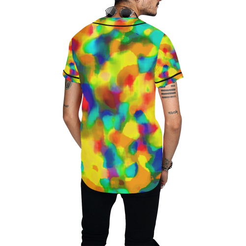 Colorful watercolors texture All Over Print Baseball Jersey for Men (Model T50)