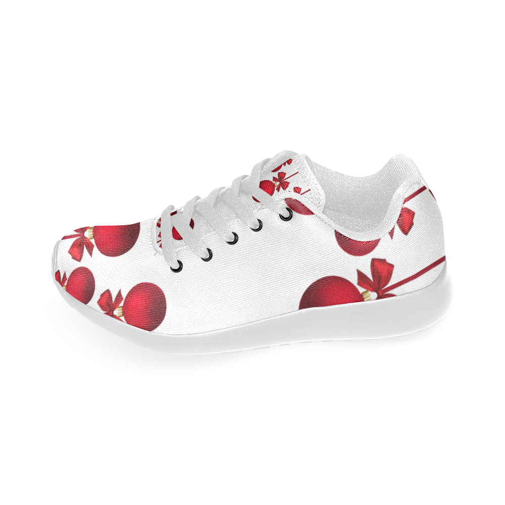 Red Christmas Ornaments with Bows Women's Running Shoes/Large Size (Model 020)