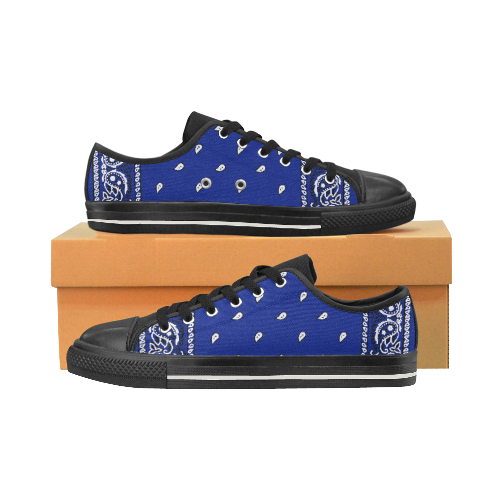 KERCHIEF PATTERN BLUE Men's Classic Canvas Shoes (Model 018)