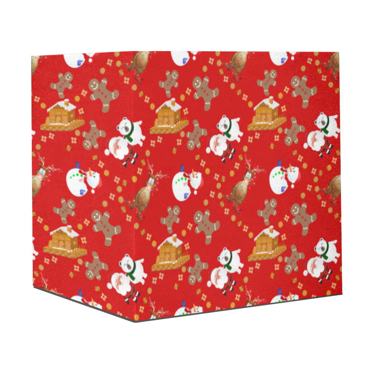 Christmas Gingerbread Snowman and Santa Claus Red Gift Wrapping Paper 58"x 23" (3 Rolls)