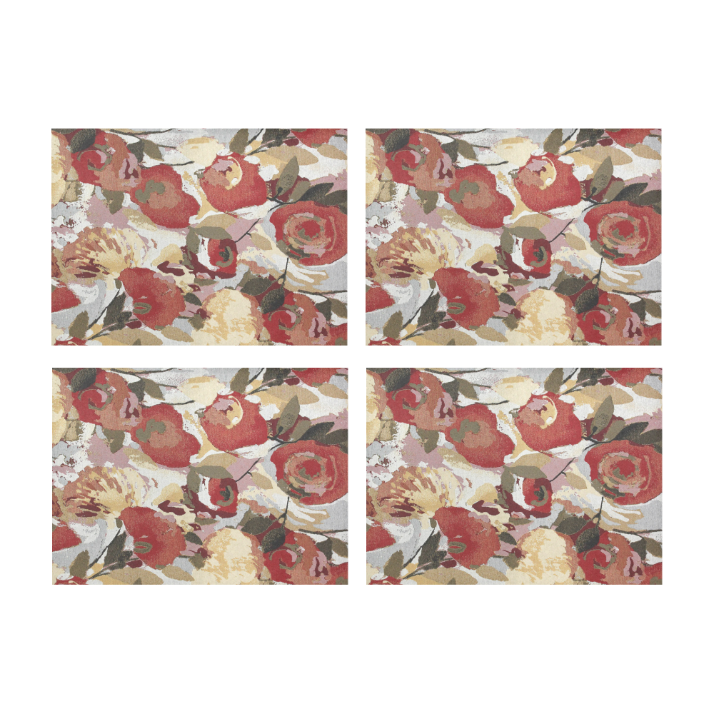 Red Floral Placemat 14’’ x 19’’ (Set of 4)