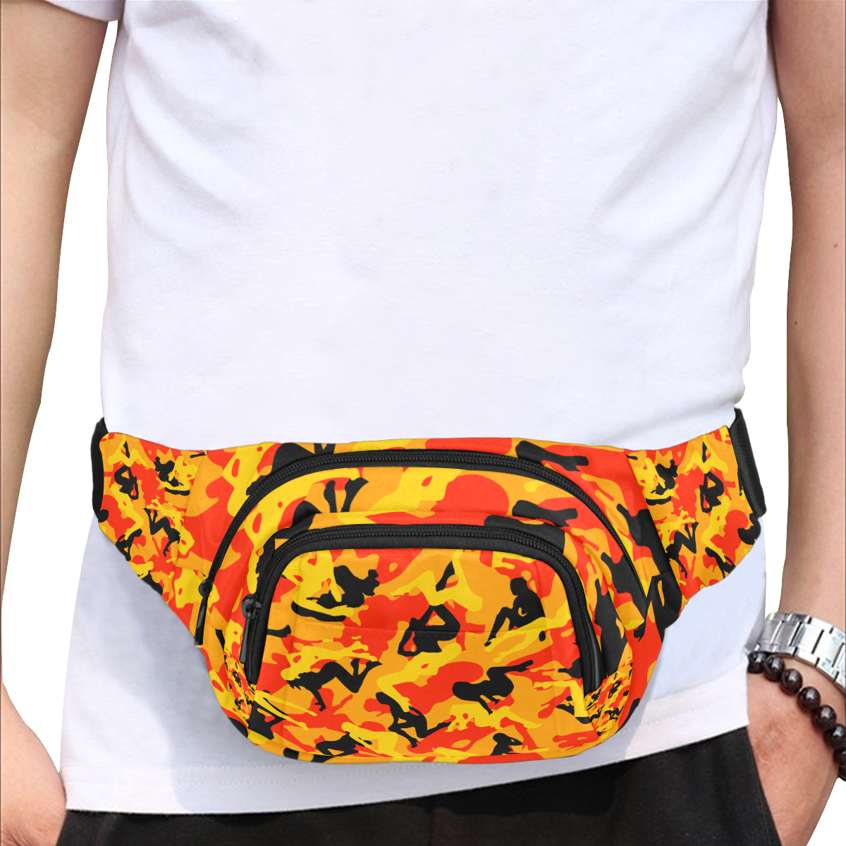 space virginz camo orange bag Fanny Pack/Small (Model 1677)