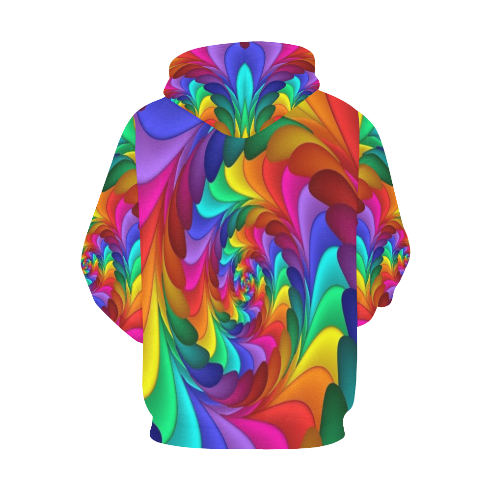 RAINBOW CANDY SWIRL All Over Print Hoodie for Men (USA Size) (Model H13)