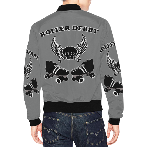 Roller Derby Wings All Over Print Bomber Jacket for Men (Model H19)