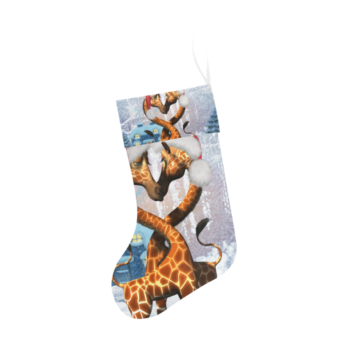 Christmas, funny giraffe Christmas Stocking