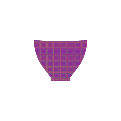 Purple gold multicolored multiple squares Custom Bikini Swimsuit