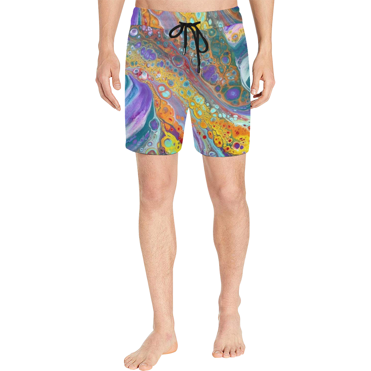 AsWeDance Men's Mid-Length Swim Shorts (Model L39)