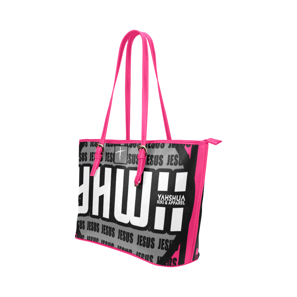 YHWH Meero Pink Leather Tote Bag/Small (Model 1651)