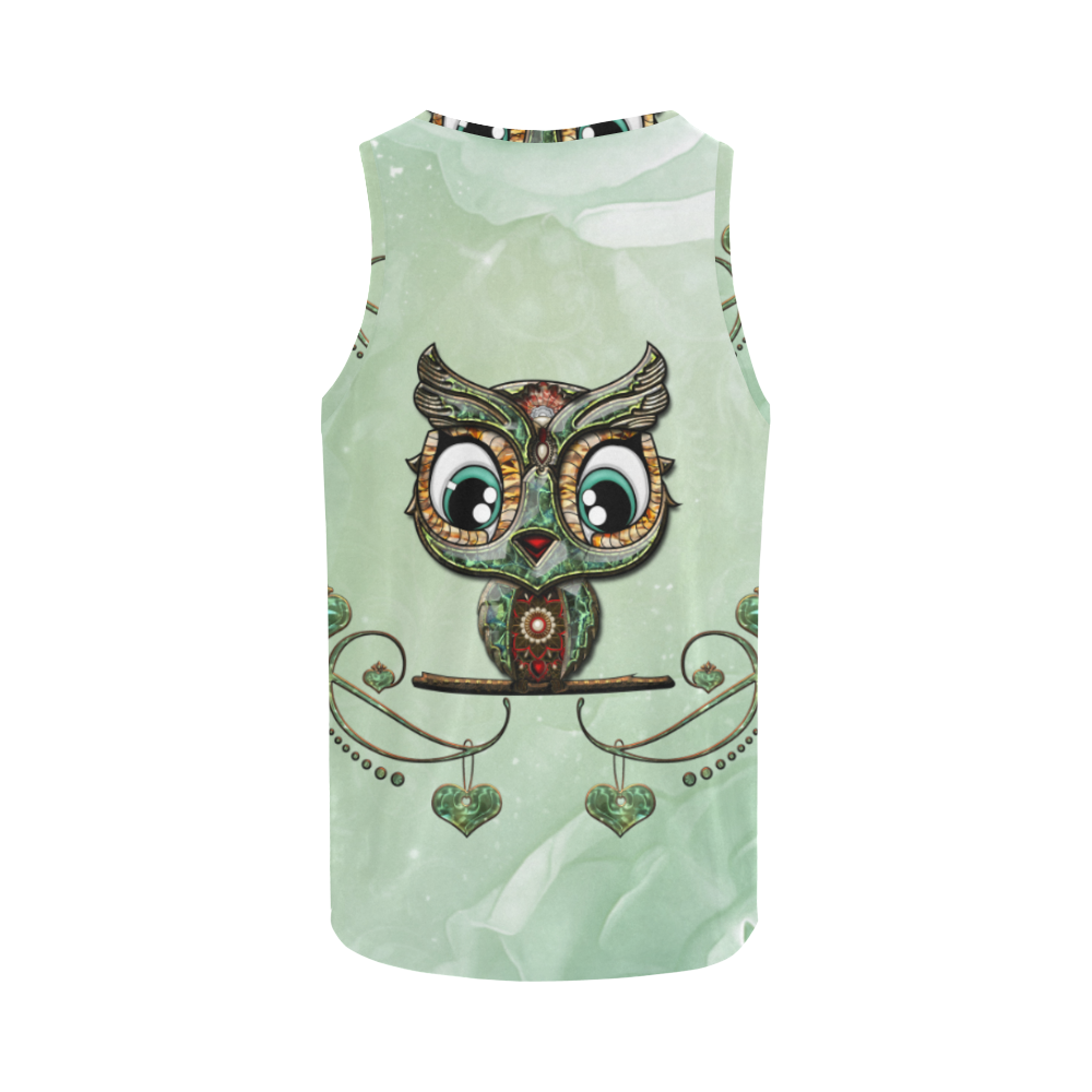Cute little owl, diamonds All Over Print Tank Top for Women (Model T43)