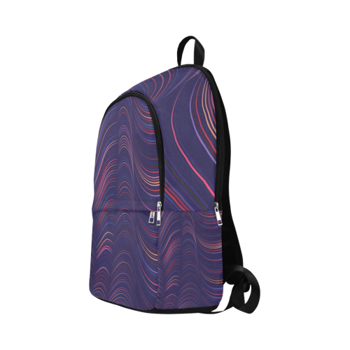 All over print fabric Purple flex lines background causal backpack for adult Fabric Backpack for Adult (Model 1659)