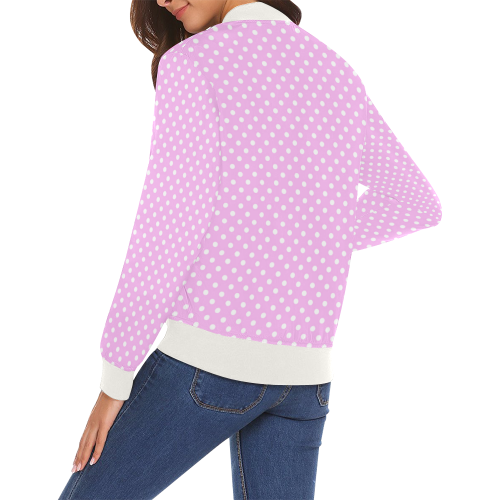 Polka-dot pattern All Over Print Bomber Jacket for Women (Model H19)