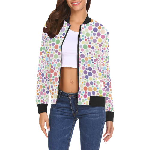 Colorful dot pattern All Over Print Bomber Jacket for Women (Model H19)