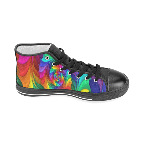 RAINBOW CANDY SWIRL Men’s Classic High Top Canvas Shoes (Model 017)