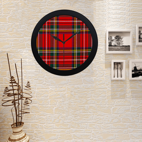 STEWART ROYAL MODERN HEAVY WEIGHT TARTAN Circular Plastic Wall clock