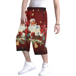 Santa Claus with gifts, vintage Men's All Over Print Baggy Shorts (Model L37)