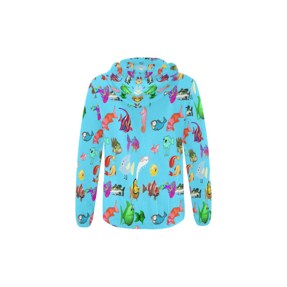 colorful fishes All Over Print Full Zip Hoodie for Kid (Model H14)