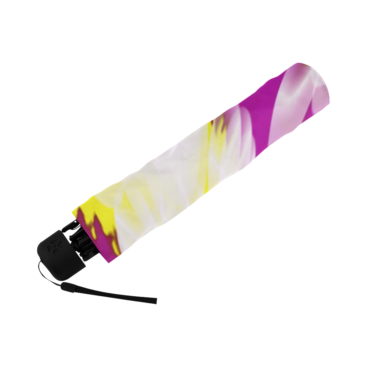 Pink Yellow Tie Dye Swirl Abstract Anti-UV Foldable Umbrella (Underside Printing) (U07)