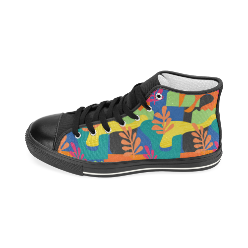 Abstract Nature Pattern Men’s Classic High Top Canvas Shoes (Model 017)