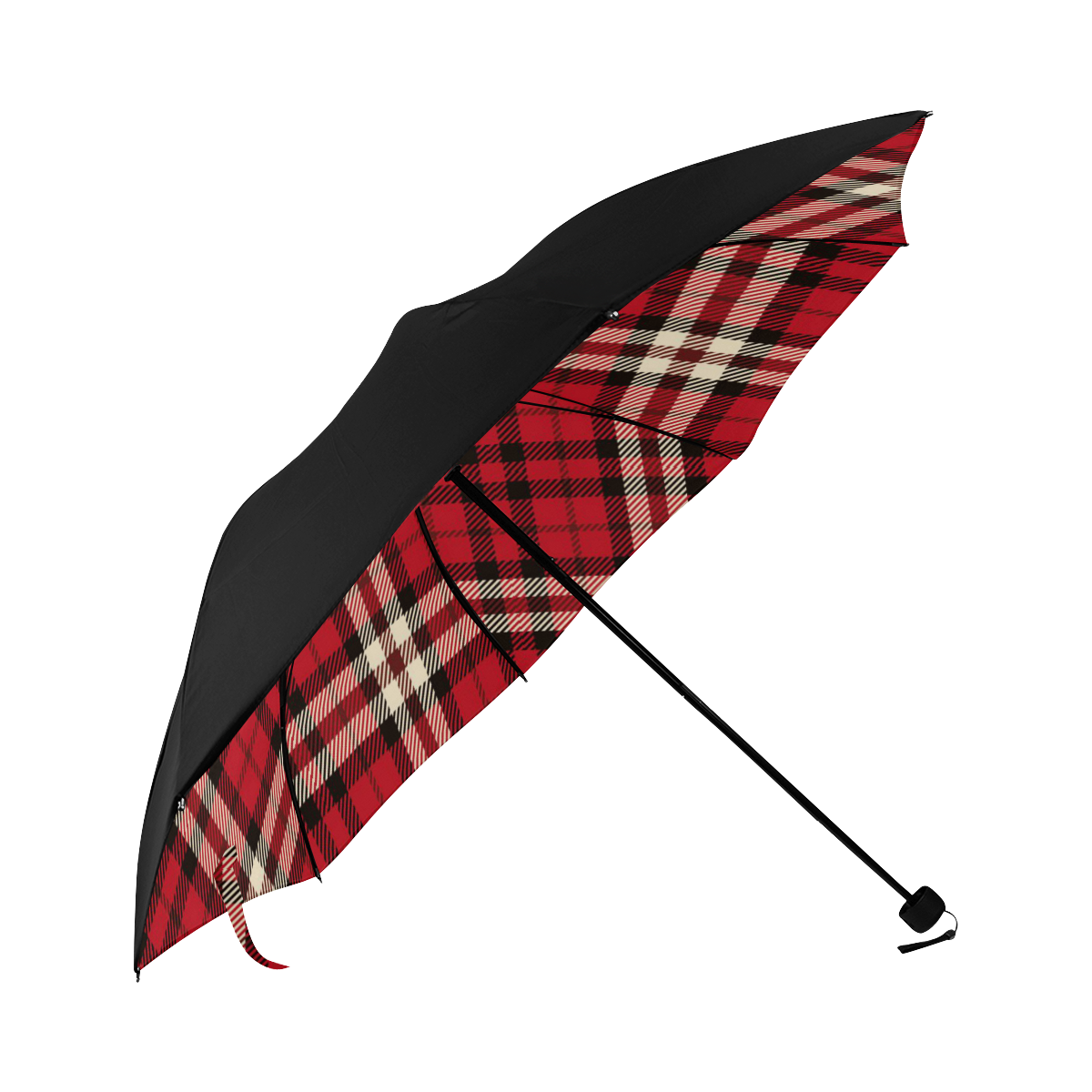 stripe red Anti-UV Foldable Umbrella (Underside Printing) (U07)