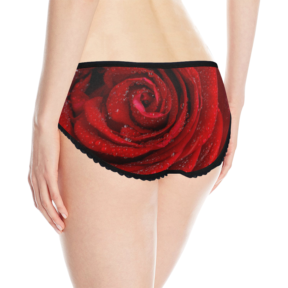 Red rosa Women's All Over Print Classic Briefs (Model L13)