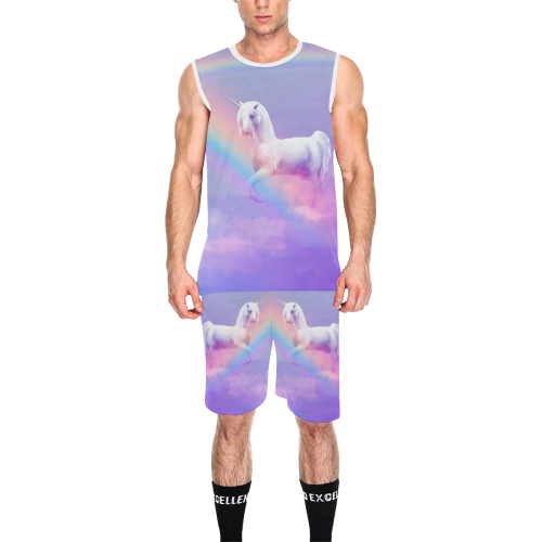 Unicorn and Rainbow All Over Print Basketball Uniform