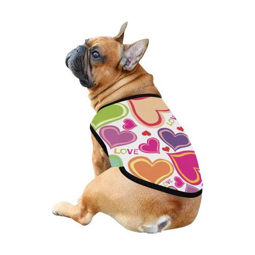 Cute Hearts - WHITE All Over Print Pet Tank Top