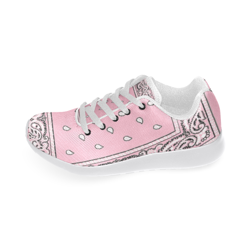 Pink Bandana Women-White Women’s Running Shoes (Model 020)